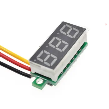 Červené Tri línie presnosť DC digitálny voltmeter hlavu LED digitálny voltmeter DC4.5V-30V 0.28 Palcový Mini Digitálny Voltmeter 0-100V