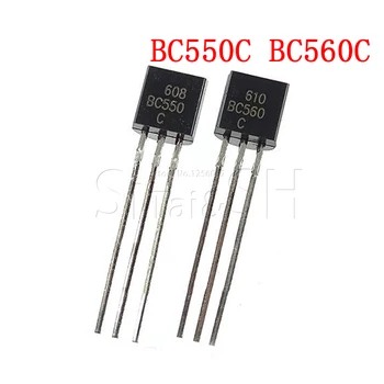 50pcs BC550C + BC560C každý 25pcs BC550 BC560 TO92 Tranzistor DIP-3 45V 0.1 až 92 nové Originálne