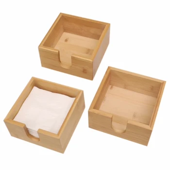 Kuchyňa Skladovanie Organizácie Bamboo Štvorec Sídlo Typ Účtovná Prenosné Papierové Obrúsky Tkaniva Boxy