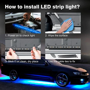 Auto Underglow Svetlo LED Podvozok Svetlá Diaľkové/APP Riadenie Auta, Led, Neónové Svetlá RGB Auto Dekoratívne Okolitej Atmosféry Žiarovka 12V