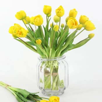 Svadobné Kvety Nové Silikónové Tulipán Umelý Kvet Skutočný Dotyk Kytice 40 CM Luxusný Domov Dekoratívne Kvety Obývacia Izba Deco