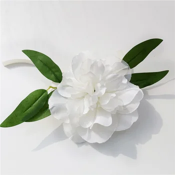 White Rose Umelý Kvet pre Svadobné Svadobné Tylu Auto Dekorácie Dverí Rukoväť Stuhy Hodváb Festival Banquet Darček Domova