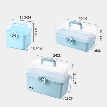 Veľké Medicíny Box s Rukoväťou Prvá Pomoc Kit Úložný Box Plastový Pilulku Prípade Domácností Drog Skladovanie Organizátor Domov Drobnosti Boxy