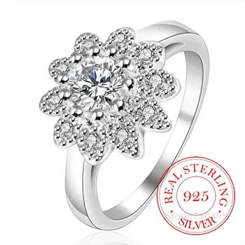 Kórejský AAA+ Zirkón Crystal Pár Svadba Strieborné Prstene pre Ženy 925 Sterling Silver Šperky, Módne Anel De Prata Bijoux