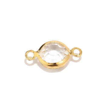 Nový Dizajn 8.5 mm, Zlatá Farba Nehrdzavejúcej Ocele Crystal Birthstones Konektor Klenot Kameň Kúzlo Korálky poznatky Pre Šperky, Takže urob si sám