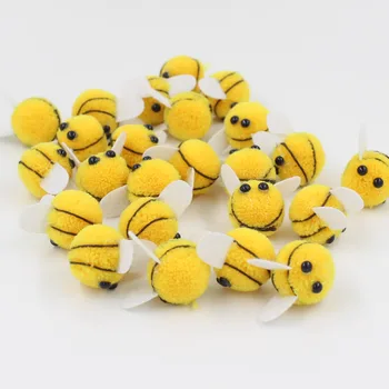 10pcs/veľa Pompom 20 mm Žltý včelí Mäkké Pompones Načechraný Plyšové Remesiel DIY Pom Poms Loptu Furball Domova Šitie Dodávky