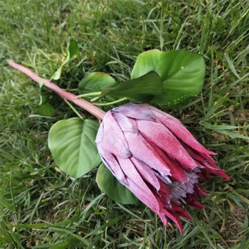 Jeden Falošný Cisára Kvet Simulácia Protea Cynaroides Hodváb Zem Lotosový Kvet pre Svadobné Domácej Strany, Kvetinová Výzdoba