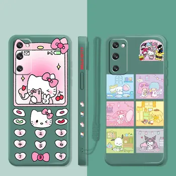 Kvapalina Candy obal Pre Samsung Galaxy S22 S21 S20 FE Ultra S10 S9 S8 Plus S10e Poznámka: 20 10 Lite Hello Kitty Kuromi Rodina