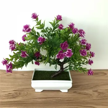 Umelé Rastliny Multi-vidlička, ruže, črepníkové Simulácia bonsai umelé Krytý stola Plavidlá zelené rastliny záhradné dekorácie FZ146