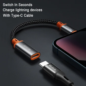 Mcdodo Typ-C Lightning Muž OTG Slúchadlá Audio Adaptér nabíjačky Pre iPhone 13 12 11 Macbook iPad U Diskov Údajov Prevodníka Kábel