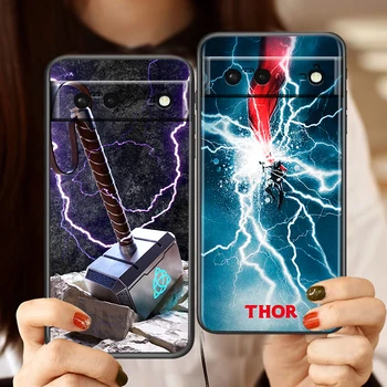 Thor Marvel Super Hero Shockproof Kryt pre Google Pixel 6 6a 6Pro 4 4a 5 5a XL 5G Black Telefón Prípade Soft Shell Fundas Coque Capa