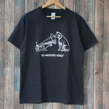 Jeho pána Hlas T-Shirt RCA Victor Psa Vinyl LP Muži Cotten Tshirts
