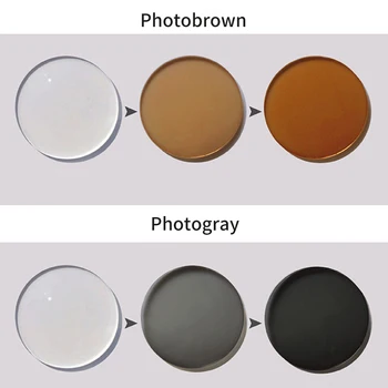 Eyeglow Photochromic Progresívne Šošovky Šedá a Hnedá Farba Prechod optickej Šošovky na Predpis Krátkozrakosť