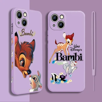 Disney Bambi Cartoon Telefón puzdro Pre Apple iPhone 14 13 12 Mini 11 Pro XS MAX XR X 8 7 6 SE Plus Kvapaliny Vľavo Lano Shell Fundas