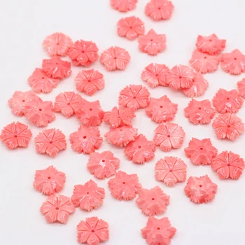 10pcs/veľa Umelých Ružová Coarl Korálky Dierovanie Kvet Tvar Coral Stone Korálky pre Šperky, Takže DIY Náhrdelník Náramok 13mm