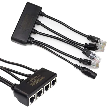 4 V 1 Power Over Ethernet Midspan Splitter Switch 10/100mbps IEEE802.3at/af 2A IP Kamera Poe Splitter