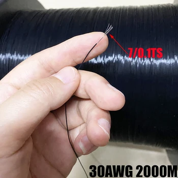 30AWG montáž drôt ultra-jemné špeciálne jemné kábel elektronické line čierna sivá červená FEP vysokej teploty, multi-strand drôtu 10meters