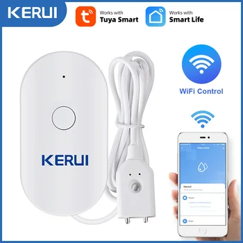 KERUI WiFi Senzor Vody Smart Home Kuchyňa Vody Detektor Úniku Tuya APP Monitorovanie Únikov Upozornenie Telefónu Bezpečnostný Alarm