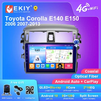 EKIY T7 Android 10 autorádia Pre Toyota Corolla E140 E150 2006 - 2016 Navi GPS Multimediálne Video Prehrávač Auto Stereo Carplay DVD