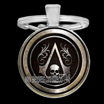 Steampunk Akčná Hra Prihlásiť Keychain Gotický Assassin Osobnosti Ikonu Sklenenou Kupolou Krúžok Módne Pánske Šperky Hra