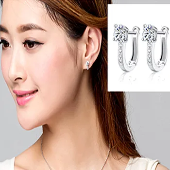 Hot Predaj Reálne 925 sterling silver Náušnice Zirkón Conch Náušnice kórejský Náušnice pre Ženy, Nové Šperky Dary
