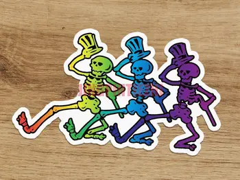 Zaujímavé Vďakyvzdania Na Mŕtve Pásmo Dancing Skeleton kvalitné Deadhead Odtlačkový Nálepky