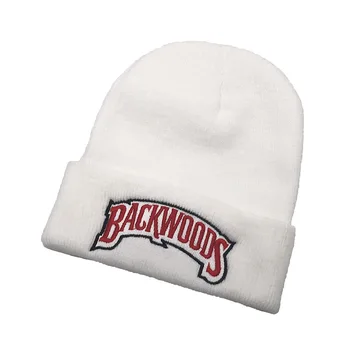 Bavlna BACKWOOD výšivky pletené čiapky pre Jeseň a Zimu pružné, mäkké teplé lyžiarska čiapka unisex
