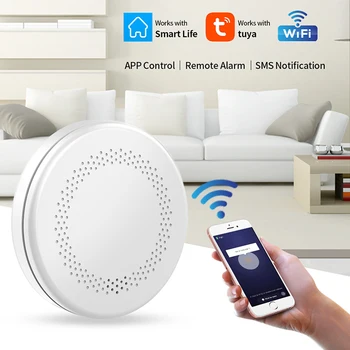 Ultra-Tenké WiFi Funkcia Tuya A Inteligentný Život Home Safety Detektor Dymu Senzor Kuchyňa Zvukový Alarm Nástroj Oheň Prístroj Upozorní