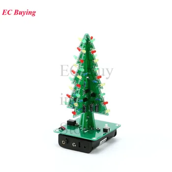 Trojrozmerný Vianočný Strom 3D LED DIY Súprava Červená/Zelená/Žltá LED Bleskom Okruhu Stavebnice Elektronické Zábavné Suite Vianočný Darček
