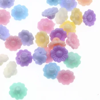 CHONGAI 50Pcs Zmiešané Candy Farby Akrylové Kvety Korálky DIY Príslušenstvo Korálky Pre Šperky, Náramky, Takže 12mm