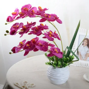 1PCS White Orchid pobočiek Umelé Kvety pre svadobné party Dekorácie orchidey lacné kvety