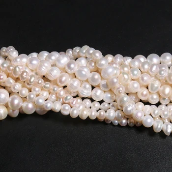 AA Prírodné Perly, Korálky Sladkovodné Perly Perličiek Oválne Punč Voľné Perles Pre DIY Plavidlá, Náramok, Náhrdelník Šperky Robiť