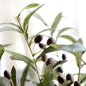 Umelé Európskej Olivový Strom Konáre s olivovým ovocie opustí pre domáce hotel svadobné DIY dekorácie, kvety, rastliny veniec list