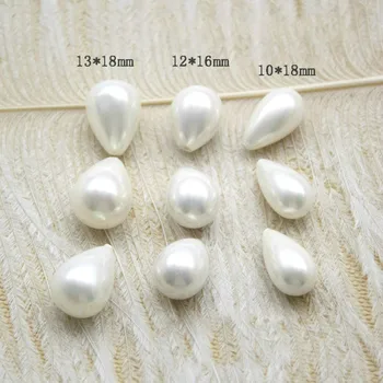 Mother-of-pearl Ručne vyrezávané Pol-jamkové Drop-tvarované Shell Perly Šperky DIY Náhrdelníky Náušnice, Šperky, Doplnky Shell Perly