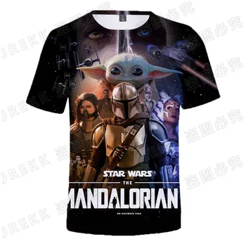Star wars Mandalorian Boba Fett 3D Vytlačené T Shirt Muži, Ženy, Deti v Pohode Topy T-shirt Chlapec Dievča Deti Baby Yoda Tee Oblečenie