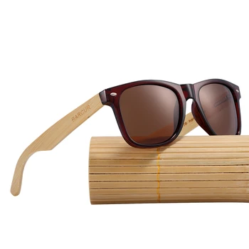 BARCUR Trendy Módne Produkty Bambusu Polarizované slnečné Okuliare Drevené Okuliare Ženy Slnečné okuliare pre Mužov Okuliare