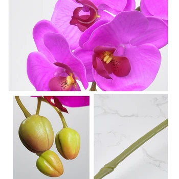 Latex 8-Hlavy Umelých Plastických Motýľ Orchidea Váza Domova Svadobné Decorartificial Kvet