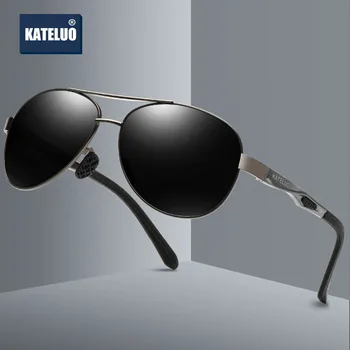 KATELUO Klasické Pánske Vojenské Kvality Polarizované slnečné Okuliare UV400 Muž Slnečné Okuliare Pilot Okuliare pre Jazdu 7753