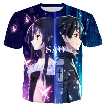 Anime Sword Art Online 3D Tlač T-shirt Muži/Ženy 3D Tlač Oblečenie Bežné Streetwear Tričká Topy Nadrozmerné