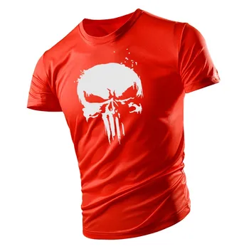 Letné Nové 3D Vytlačené T-shirt Lebky, Model Vhodný Pre Svalové Mužov Športové oblečenie Bežné Vonkajšie Svetlo Priedušné Strečové Top