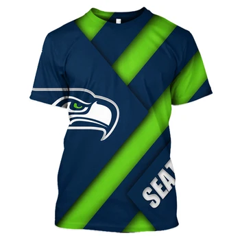 LBG Nové Seattle Seahawks 3D Tlač Baseball T-Shirt Mužov a Žien Bežné Krátky Rukáv Harajuku Módne Baseballové Tričko