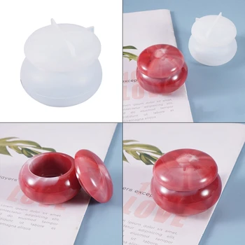1 ks Krištáľovo Epoxidové Živice Formy Rúž Rouge Jar Odlievanie Silikónové Formy DIY Remesiel Úložný Box Šperky, Dekorácie Výrobu Nástrojov