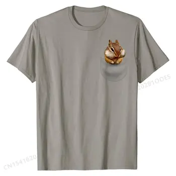 T-Shirt - Roztomilý Alvin Visí vo Vrecku, Veverička Roztomilý pohodlné Topy & Tees Bavlna Top T-košele pre Mužov, Tlačené