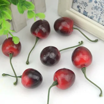10pcs lacné umelé ovocia a zeleniny, kvetinové svadobné dekorácie scrapbooking falošné bublina pearl cherry berry stamen