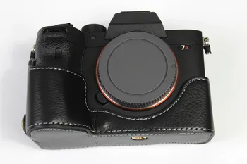 Skutočné Reálne Kožené Chrániť Pol Fotoaparát Prípade Rukoväť pre Sony A7R Mark IV A7RM4/A7R4/A9 Mark II/A92