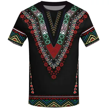 2022 v Lete Dashiki Košele pánske T-Shirt Tlač Výstrihu Košele Afriky Etnických Košele Afriky Oblečenie New Horúce Predaj