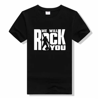 Kráľovná Budeme Rock You rock T Shirt Lete Muži ženy Vytlačené Rock Band T-tričko Krátky Rukáv tričko Bavlna