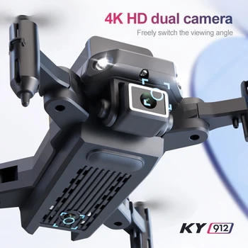 Nové KY912 Mini Drone 4K HD Kamera Štyrmi stenami Prekážkou Vyhýbanie sa Tlak Vzduchu, Pevná Výška Profesionálne Skladacie Hračky Quadcopter
