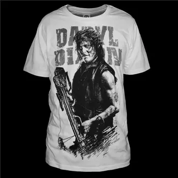 Móda Mužov Tričká The Walking Dead Nové Daryl Dixon T-Shirt O Krku Top Tees Bavlna Camisetas Lete