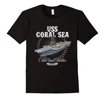USS Coral Sea (CV-43) lietadlová T-Shirt. Letné Bavlnené O-Krku Krátke Rukáv Tričko Pánske Nové S-3XL